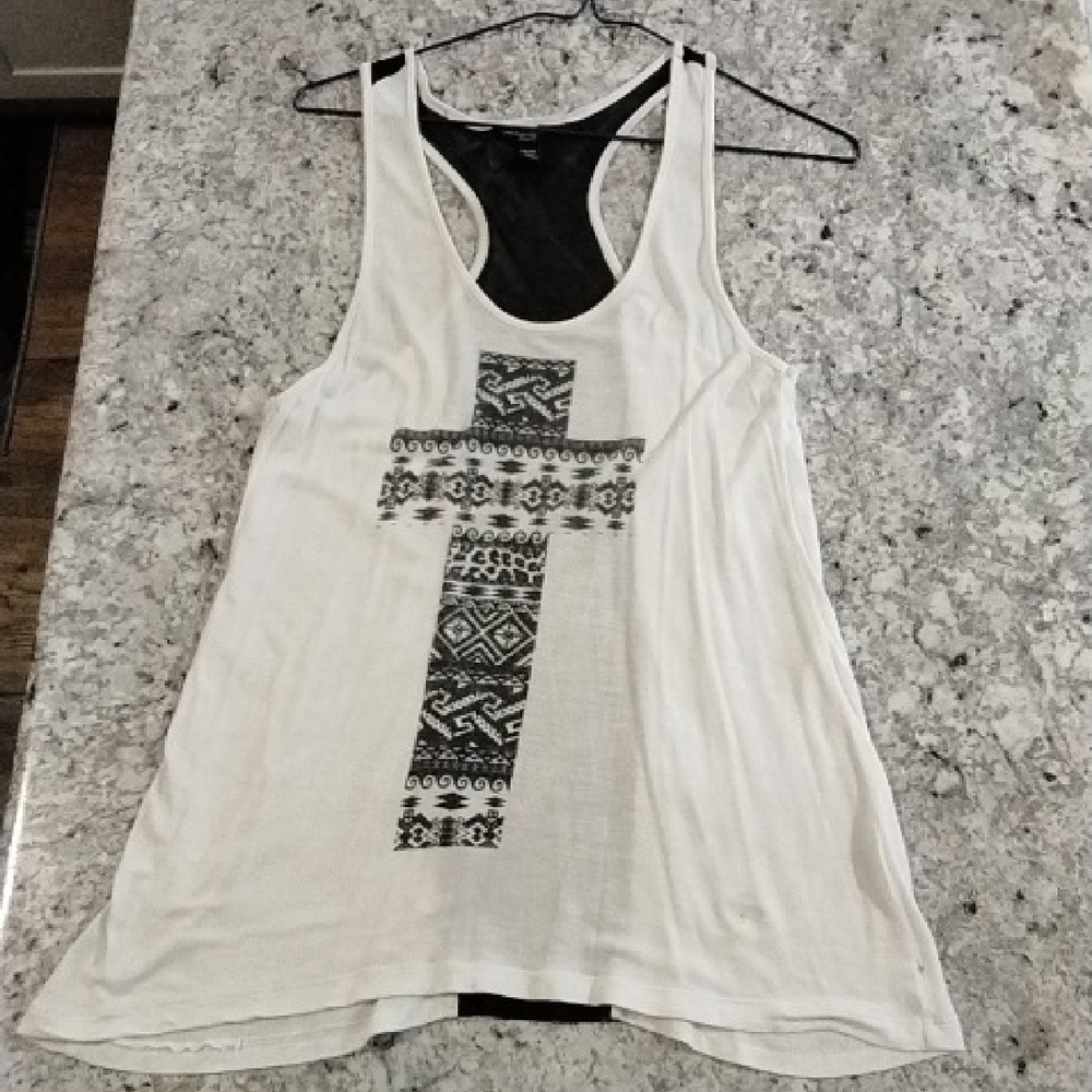 Streetwear Society Ivory Tank with Black Pattern